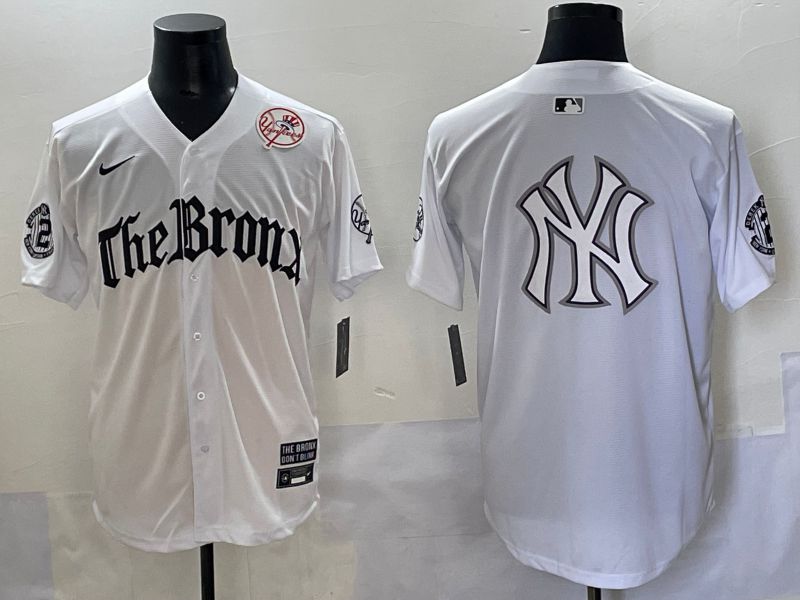 Men 2025 New York Yankees Blank White Five generations Joint Name Nike MLB Jersey style 31